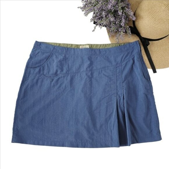 Royal Robbins Women's Skort Size 16 Blue Mini Skirt Pleat Black Mesh Shorts Golf - Picture 1 of 12